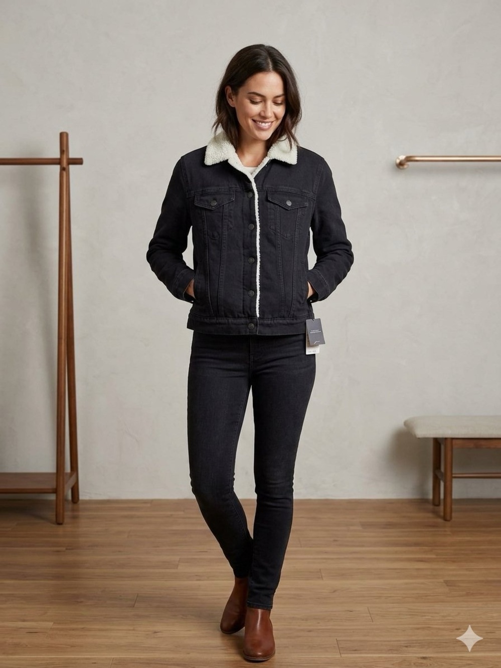 Women's Lucky Brand Sherpa-Lined Denim Jacket, NWTs!